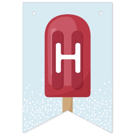 Rode, witte en blauwe zomerpopulatie Happy Birthda Vlaggetjes (Tweede vlag)