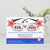 Rode witte en blauwe zonnebril Uitnodiging (Staand voorkant)