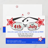 Rode witte en blauwe zonnebril Uitnodiging (Voorkant / Achterkant)