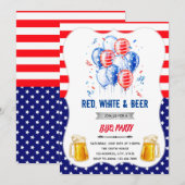 Rode witte en brouw uitnodiging (Voorkant / Achterkant)