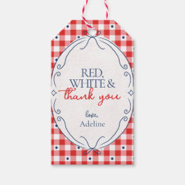 Rode Witte en Dank Je Feest Favor Tags Cadeaulabel