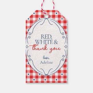 Rode Witte en Dank Je Feest Favor Tags Cadeaulabel