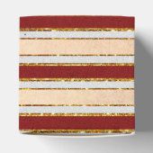 Rode, witte en gouden folie kerststrepen bedankdoosjes (Bovenkant)