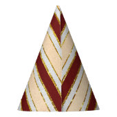 Rode, witte en gouden folie kerststrepen feesthoedjes (Achterkant)