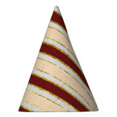 Rode, witte en gouden folie kerststrepen feesthoedjes (Rechts)