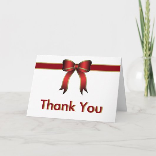 Rode Witte en Gouden Geschenk met Strik Bedankt (Voorkant)