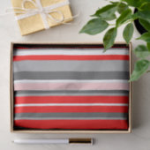 Rode witte en grijze strepen tissuepapier (Geschenk)