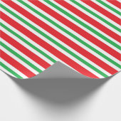 Rode, witte en groene dikke en dunne strepen cadeaupapier (Hoek)