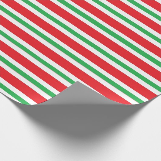 Rode, witte en groene dikke en dunne strepen cadeaupapier (Hoek)