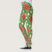 Rode, witte en groene Kaleidoscopen Leggings (Links)