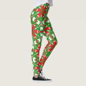 Rode, witte en groene Kaleidoscopen Leggings (Rechts)