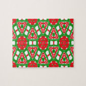 Rode, witte en groene Kaleidoscopen Legpuzzel (Horizontaal)