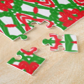 Rode, witte en groene Kaleidoscopen Legpuzzel (Zijkant)
