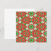 Rode, Witte en Groene Kaleidoscopen Notitiekaartje (Voorkant / Achterkant)