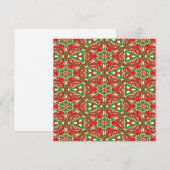 Rode, Witte en Groene Kaleidoscopen Notitiekaartje (Voorkant / Achterkant)