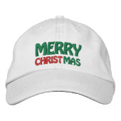 Rode witte en groene kerst geborduurde pet (Voorkant)