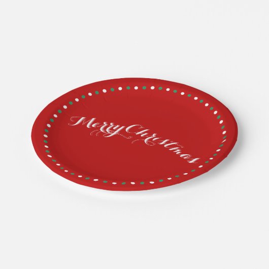 Rode, Witte En Groene Kerst Papierplaten Papieren Bordje (Gekanteld)