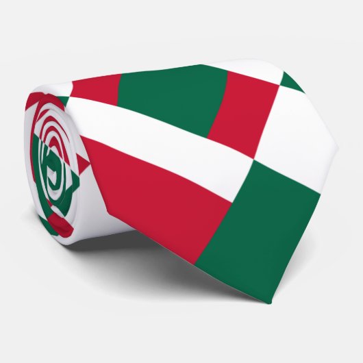 Rode witte en groene kleurenblok Afdrukken Stropdas (Opgerold)