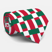 Rode witte en groene kleurenblok Afdrukken Stropdas (Opgerold)