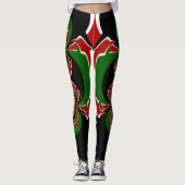 Rode witte en groene Leggings (Voorkant)