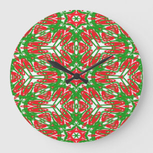 Rode, witte en groene sneeuwvlokken grote klok