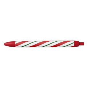 Rode witte en groene snoeprietstrips met kerstmis zwarte inkt pen