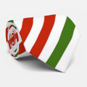 Rode witte en groene streep patroon stropdas (Opgerold)