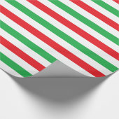 Rode, witte en groene strepen cadeaupapier (Hoek)
