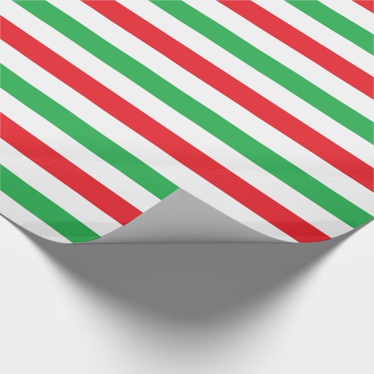 Rode, witte en groene strepen cadeaupapier (Hoek)
