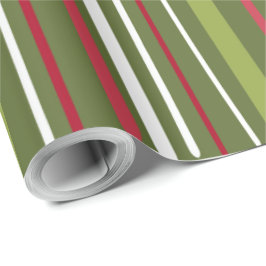 Rode witte en groene strepen cadeaupapier