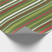 Rode witte en groene strepen cadeaupapier (Hoek)