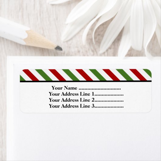 Rode, witte en groene strepen etiket (Insitu)