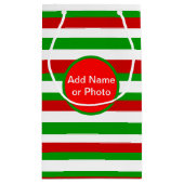 Rode, witte en groene strepen klein cadeauzakje (Achterkant)