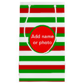 Rode, witte en groene strepen klein cadeauzakje (Voorkant)