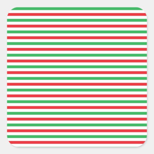 Rode, witte en groene strepen vierkante sticker (Voorkant)