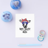 Rode Witte en Moo Patriottische Koe Vierde juli Flyer (Enkel)