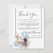 RODE WITTE EN ORANJE FLORAAL ELEGANT DANK U KAART (Voorkant)