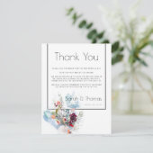 RODE WITTE EN ORANJE FLORAAL ELEGANT DANK U KAART (Staand voorkant)