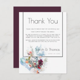 RODE WITTE EN ORANJE FLORAAL ELEGANT DANK U KAART