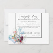 RODE WITTE EN ORANJE FLORAAL ELEGANT DANK U KAART (Voorkant)