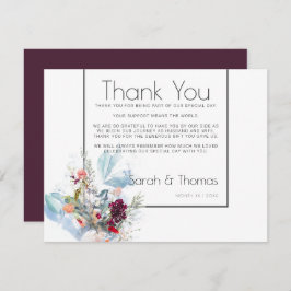 RODE WITTE EN ORANJE FLORAAL ELEGANT DANK U KAART