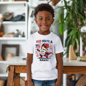 Rode, Witte en Rawr Dinosaur Tri-Blend Shirt