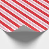Rode, witte en roze dik en dunne strepen cadeaupapier (Hoek)