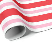 Rode, witte en roze dik en dunne strepen cadeaupapier (Rol Hoek)
