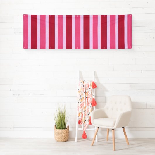 Rode, witte en roze strepen spandoek (Insitu)
