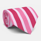 Rode, witte en roze strepen stropdas (Opgerold)