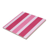 Rode, witte en roze strepen tegeltje (Zijkant)
