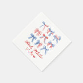 Rode, witte en twee strikken vierde van juli verja servet (Hoek)