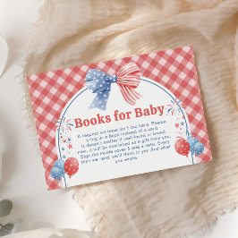 Rode Witte en Verwacht Baby Shower Boeken Voor Bab Informatiekaartje