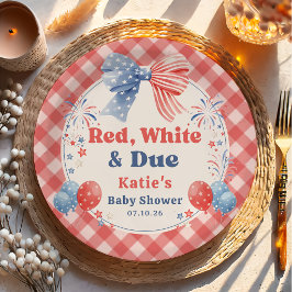 Rode Witte En Verwacht Baby Shower Papieren Bord
